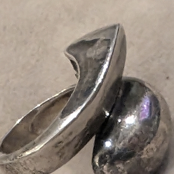 Vintage Silver modernist spiralling amphora Dome Ring approx Size 6 - Picture 10 of 16